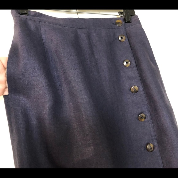 Liz Claiborne 100% Linen Skirt Sz 8P Pencil Straight Pockets - Picture 7 of 12